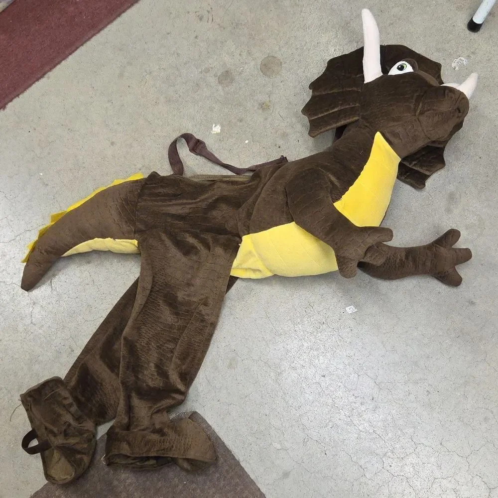 TRICERATOPS DINOSAUR Rider costume One Size fits 18 mo + Adjustible Plush Clean‎